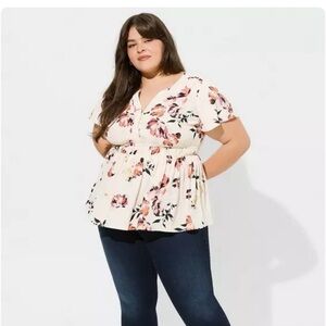 Torrid‎ Babydoll Flutter Sleeve Blouse